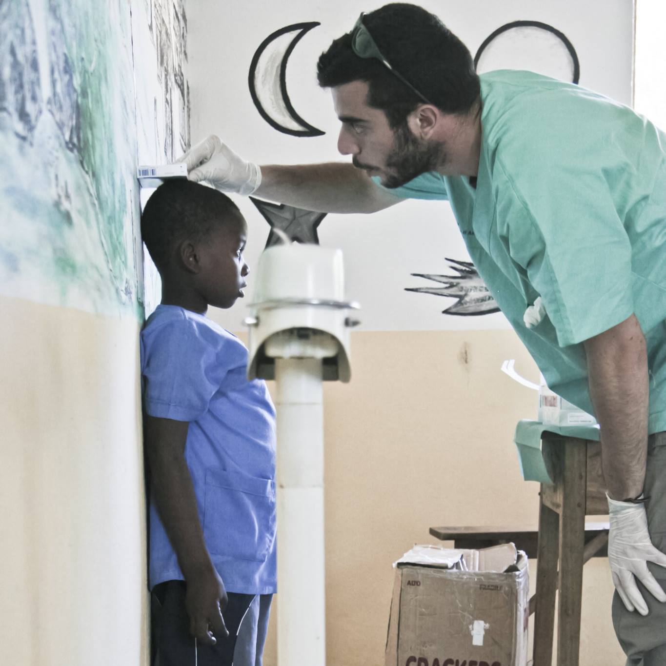 Dr. Luca Varcasia during pediatric screening in Madagascar